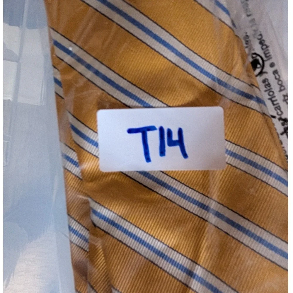 Jos. A. Bank Necktie Yellow Striped Executive Collection Silk Tie Preppy Classic